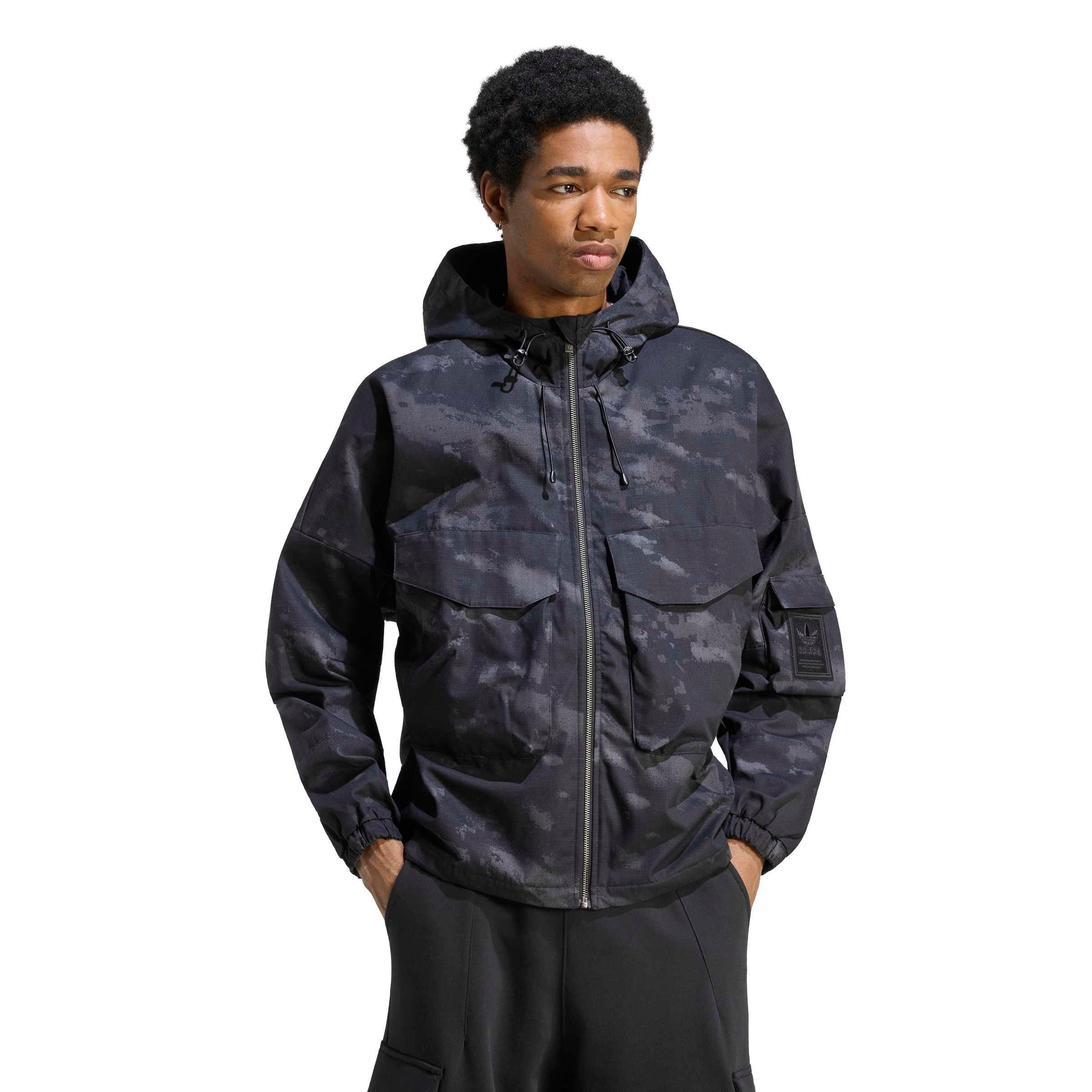 adidas Originals Men's Camo Jacket - Black - BLACK